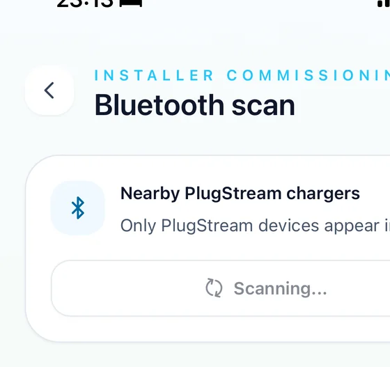 Installer app Bluetooth scan